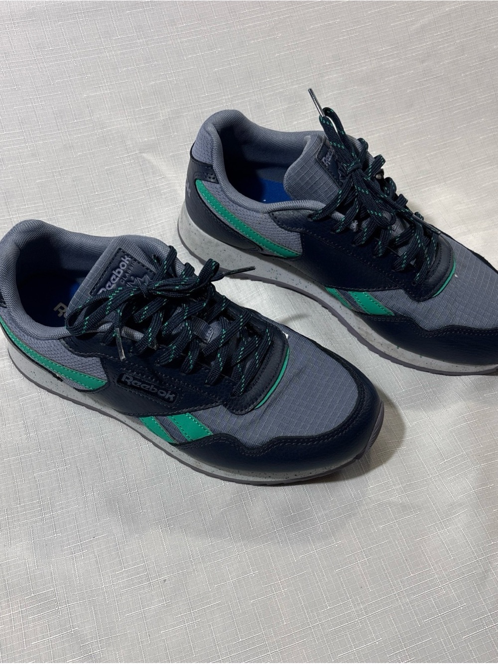 Size 7 - Women’s Reebok Classic Harman "Navy/Emerald" sneakers